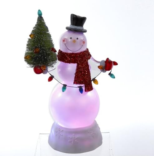 Kurt Adler Battery-Operated LED Light Swirl Snowman, 8.75-Inch