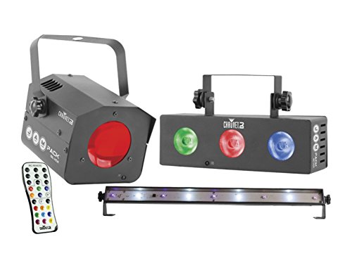 CHAUVET DJ JAM Pack Silver Moonflower Projection Light Effect w/Tri-Color LED Wash & UV Strobe Light | Special Effects