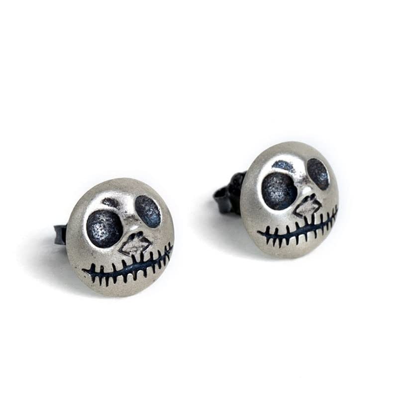 Orecchini A Zucca Halloween In Argento Sterling 925: Piccoli Teschio E Faccina Sorridente, Ipoallergenici, Regalo Per Donne E Ragazze