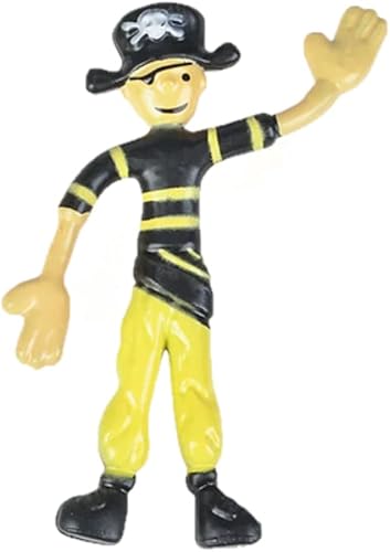 Miniatura 6 de Piratas flexibles de 3.75 pulgadas, varios colores y estilos, paquete de 12, recuerdo de fiesta, accesorios, bolsas de golosinas, premios, piñatas,