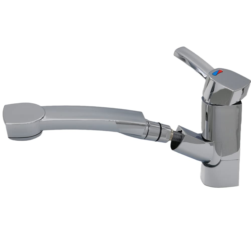 Wasserhahn Einhebelmischer Capri mit ausziehbarer Dusche + Schalter Chrom