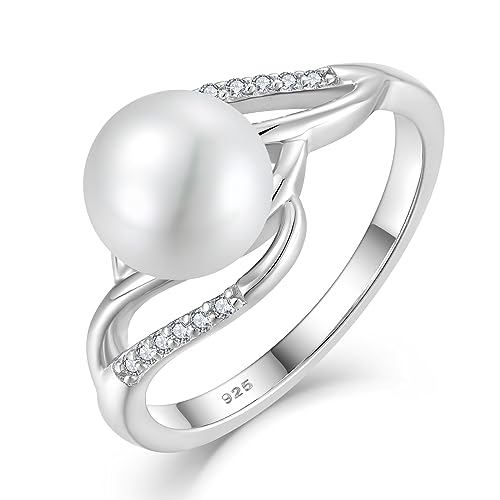 Pearl-Rings-for-Women-925-Sterling-Silver-Cubic-Zirconia-Pearl-Ring-with-8-mm-Freshwater-Cultured-White-Pearl