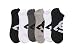 DC 6-Pack Men's Sport No Show Socks Assorted, 10-13 Size (Shoe Size 6-12.5) (White-Black)