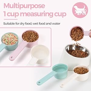 Msbc melamine pet food scoop cat food measuring cups comfortable long handle scoop for dog cat ferret and rabbit food 1 cup size pet food feeding scoop dishwasher safe pink   cucciolini doodles