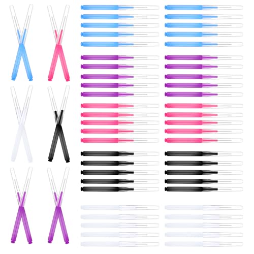 Piriuuo 50 Pcs Micro Eyebrow Brush, Multifunctional Eyelash Comb Brush with Cap Portable Eyebrow Spoolies Brush Brow Lamination Brow Brushes for Eyebrows Eyelash Extensions Tool, 5 Colors