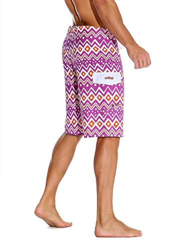 Image of unitop Men's Bathing Board Trunks Beach Shorts Holiday Hawaiian Colorful Striped