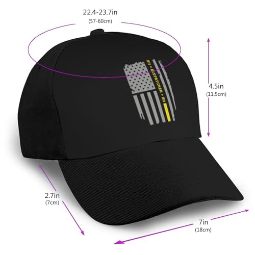 911 Dispatcher Thin Gold Line Unisex Classic Adjustable Curved Brim Baseball Cap, Trucker Hat2