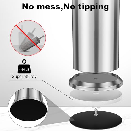 Image of Silver Toilet Brush and Holder,Long Handled Gold Toilet Brush for Bathroom,Stainless Steel Heavy Duty Toilet Bowl Brush,Removable Inner Bowl,Deep Cleaning Dense Bristles Cleaner Brush -Space Saving