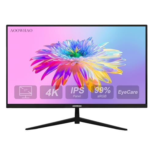Image of 27 Inch 4K UHD (3840x2160) Monitor, 4K@60Hz, IPS Panel, Borderless Design, HDR400, 99% sRGB, Work & Gaming Monitor for Designers, Office, and PC Gaming with HDMI DP Type-c