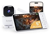 5"1080P HD 5000mAh Battery WiFi Video Baby Monitor with Camera and Audio, App & Monitor Control Smart Baby Camera Monitor, White Noise lPS Screen Motion Tracking VOX Night Vision Temperature Sensor