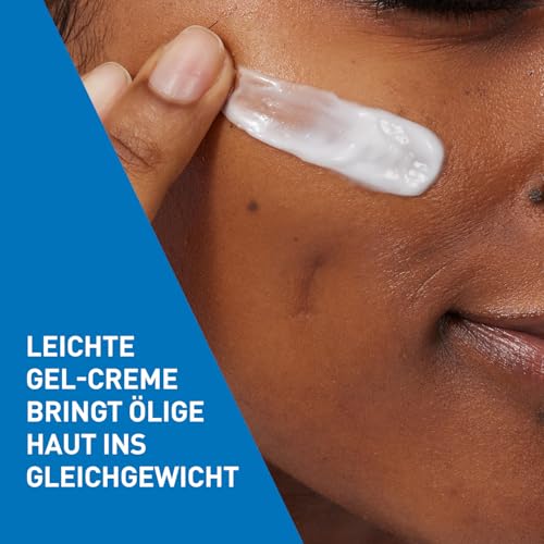 CeraVe Mattierende Feuchtigkeitsspendende Gel-Creme, Bei fettiger und öliger Haut, Mit Hyaluronsäure, Ceramiden und Niacinamid, Langanhaltend feuchtigkeitsspendend, 52 ml