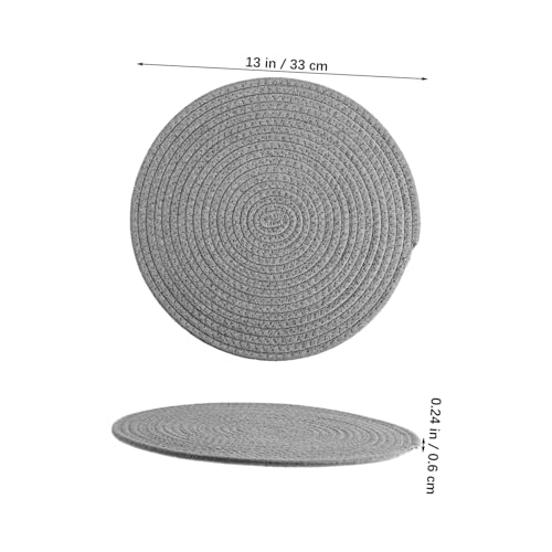 Dessous de table de sets de protection la chaleur ronds tissés coton - 3