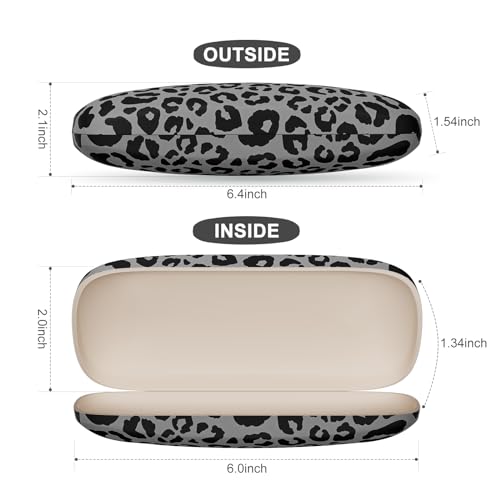 Image of Eyeglasses Case, Portable Hard Shell Protective Case for Glasses, Eyeglass Holder Box for Women with Cleaning Cloth