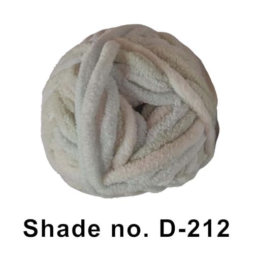 Image of VCR Snow Tri-Color, 100 Grams Hank, 60 Meters Length, Premium Polyester Ball for Crochet and Knitting, Pack of 1 Yarn, Soft and Bulky Fur Suitable for DIY