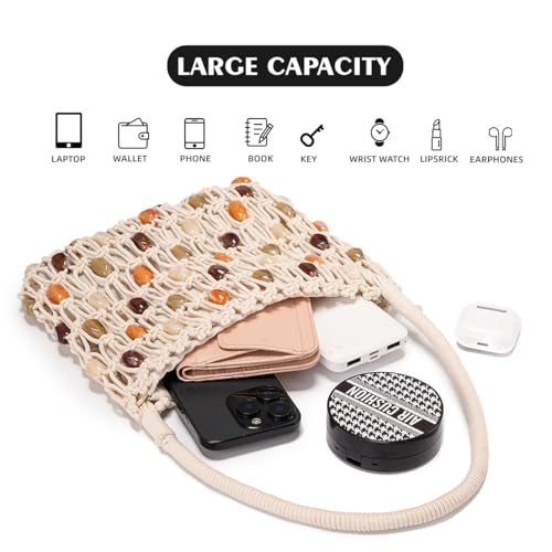 Bolso de hombro de crochet Boho para mujer colorido miniatura 3