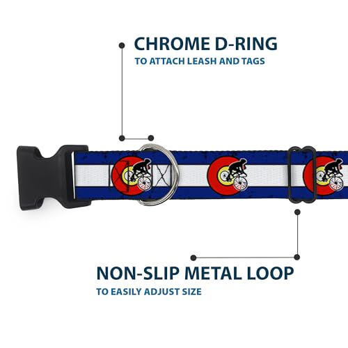 Collar de perro grande con clip de plástico Colorado Biker Buckle Down ajustable 6