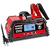 LVYUAN 40Amp Smart Car Battery Charger, 12V/24V Automotive Charger, Lead-Acid Battery, LiFePO4 Battery Maintainer with LCD Display, Trickle Charger, for Lawn Mower, Motorcycle, AGM, STD, Gel, EFB,etc