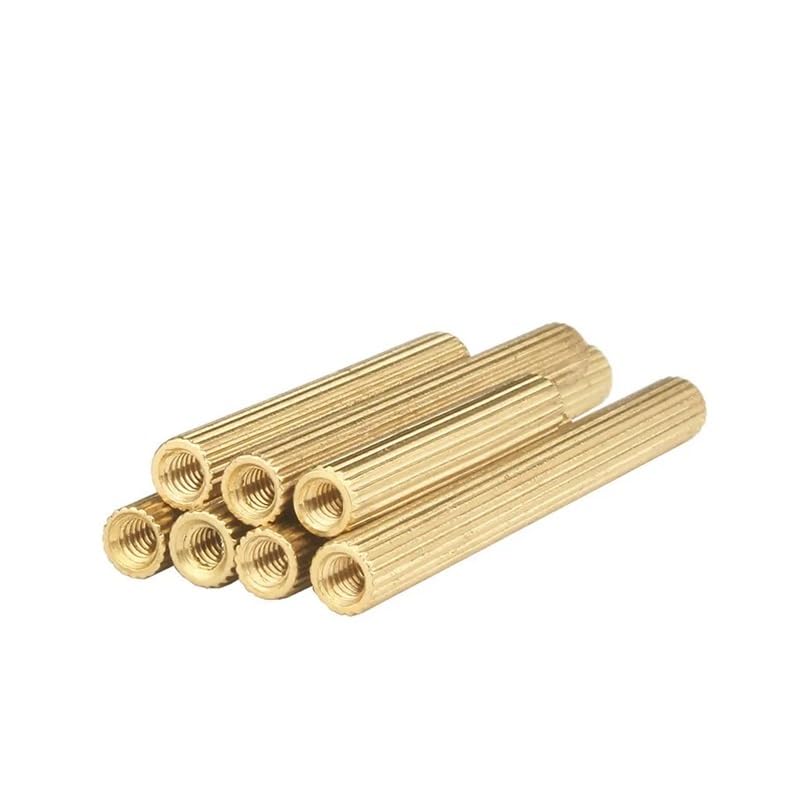 TSIOHKBS 50pcs M2*L L= 3mm to 35mm 2mm Thread Brass Round Standoff Spacer Female M2 Brass Threaded Spacer (M2x24)