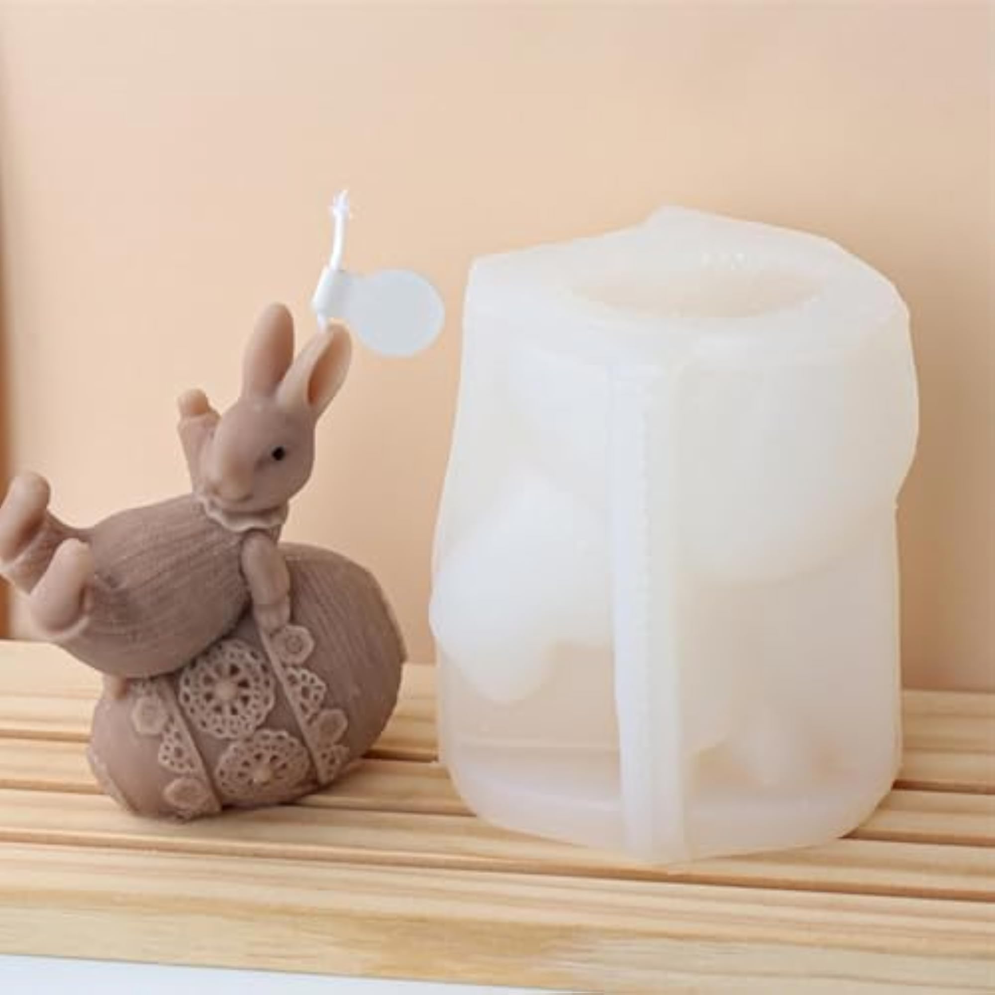Easter Bunny Egg Candle Mould for Crafting Decor Style B