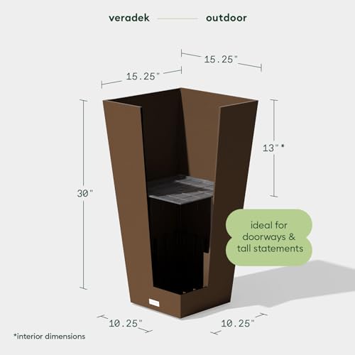 Image of Veradek Pure Series Taper Planter & Drip Tray - Tapered Planter with Shelf