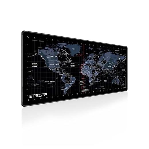 STRIFF World Map Extended Size (800 mm x 300 mm x 2 mm) Gaming Mouse Pad| Desk Mat | Stitched Edges| Non-Slip Rubber Base|Computer Laptop|Keyboard Mouse Pad for Office & Home (World Map)