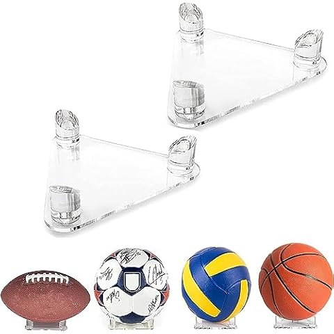 PETIT MANON 2 PCS Acrylic Basketball Stand, Clear Display Stand for Basketball, Ball Holder Storage for Basketball Football Volleyball Soccer Ball Cover