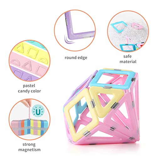 Magnetic Tiles 80Pcs Magnet Building Blocks Set Creative Stacking Toys For Kids, 3D Diy Construction Kit Preschool Child Montessori Toys Stem Learning Toys Gifts For Girls Boys 3 4 5 6 7 Years #TOP2