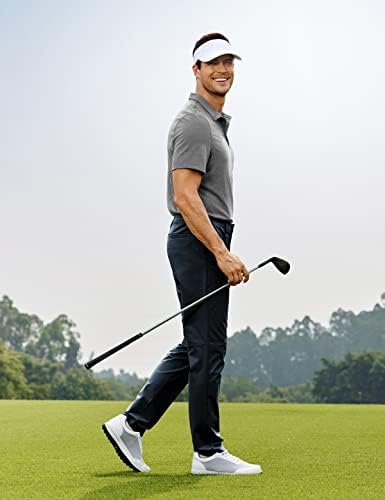 CRZ YOGA Men's All Day Comfy Golf Pants - 32" Quick Dry Lightweight Work Casual Trousers with Pockets True Navy 34W x 32L - 2