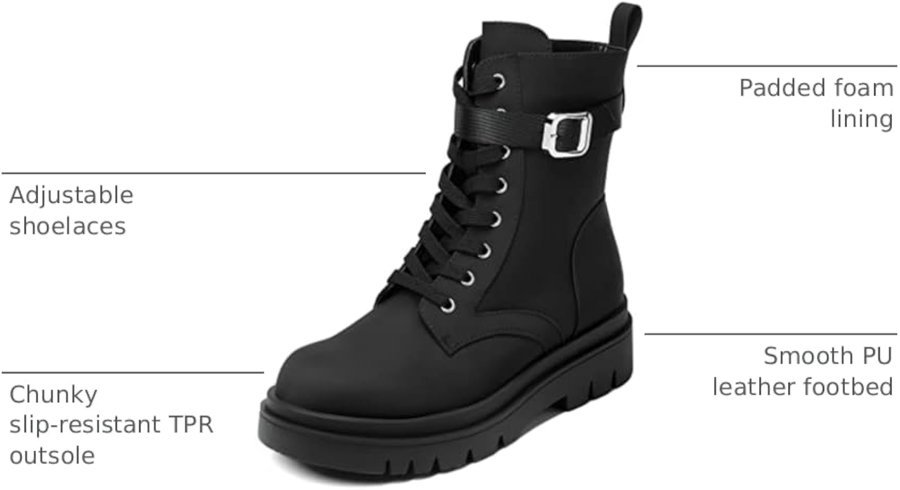 Amazon.com | DREAM PAIRS Women's Combat Platform Boots Lace Up Lug