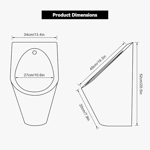 Urinario negro de acero inoxidable con sensor para bares 4