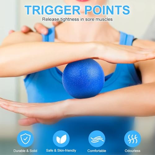 Image of Bodylastics Lacrosse Massage Ball for Muscle Recovery Trigger Point Therapy Ball for Myofascial Release, Deep Tissue Massage, Pain Relief, Mobility Tool for Back, Feet, Neck, Yoga, and Gym