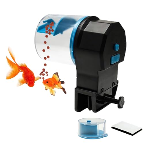 Holzsammlung   Alimentador automático Inteligente para Peces de Acuario, Alimentador con Temporizador de Tanque de Acuario, Dispensador De Alimentos para Peces Programable, Básico (Azul)