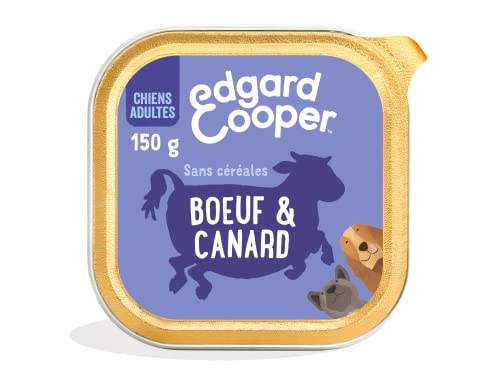 Edgard & Cooper Patée Box für Erwachsene Hunde, ohne Getreide, natürliches Futter, 150 g, frisches Rindfleisch und Ente, gesunde Ernährung, schmackhaft und ausgewogen, hochwertiges Protein