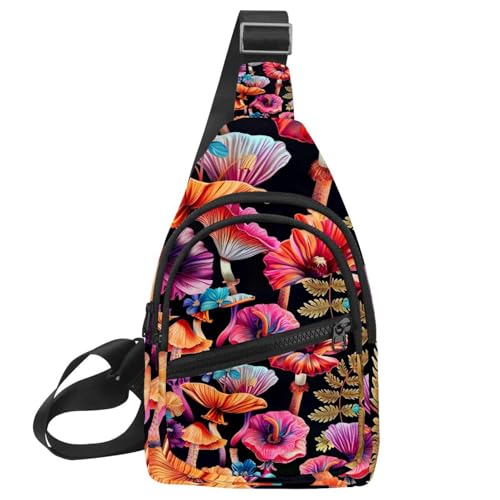 Mochila cruzada para mujeres y hombres con diseño de flores