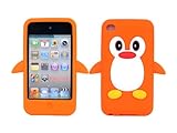 Cute Penguin Soft Silicone Back Case Cover Skin for Apple iPod Touch 4 4G 4th Orange