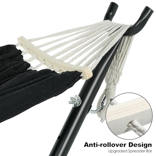 Image of GAFETE Double Hammocks with Stand for Outside, Max 600lbs, (Darkness)