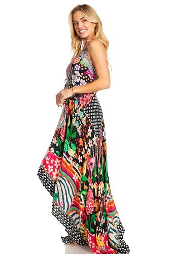 Image of Sakkas Lizi 2025 Womens Maxi High-Low Halter Handkerchief Long Dress Beach Party