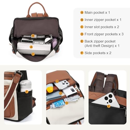 Image of Telena Womens Backpack Purse Vegan Leather Large Travel College Shoulder Bag with Tassel