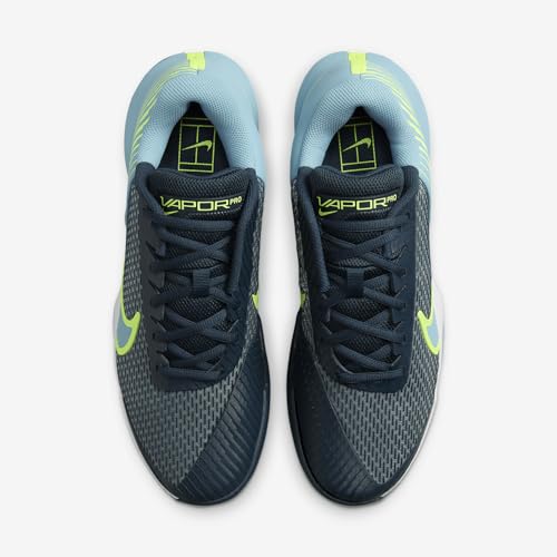 NikeCourt Air Zoom Vapor Pro 2 Men's Hard Court Tennis Shoes (DR6191-400, Armory Navy/Volt/Denim Turquoise) Size 7.5