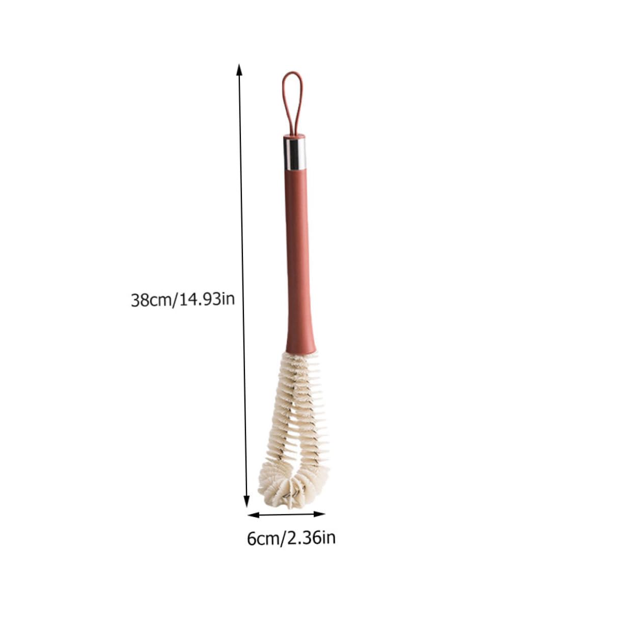 COLLBATH 1pc Cleaning Glass Brush Cup Cleaning Brush Long Handle Brush Practical Brush Glassware Brush Cleaner Water Bottle Brush Supple Bristled Bottle Brush Nylon Bristle Cup Brush Red