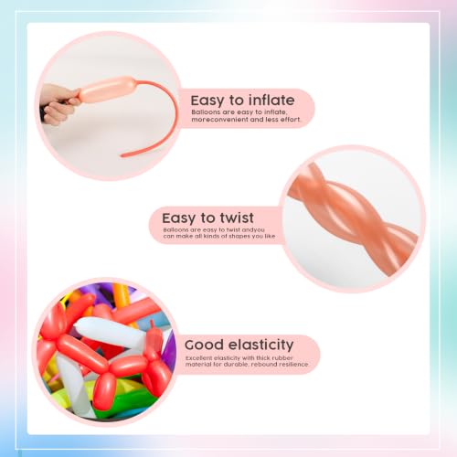 Image of 260 Balloons - Pearl Rose Gold Long Balloons for Balloon Arch & Party Deco | Pearl Rose Gold long balloons for balloon arch & wedding party decorations, thick latex & easy to inflate, great for birthday