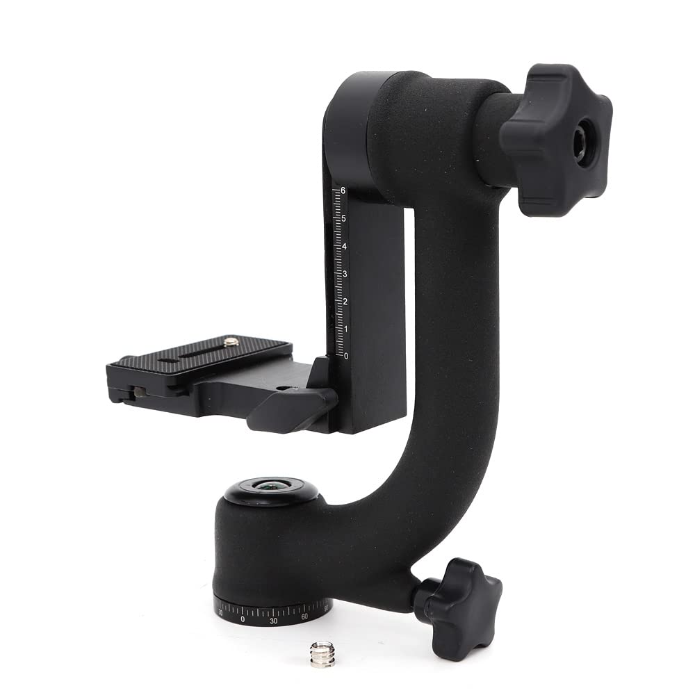 Tripod Head 360° Tripod Panoramic Gimbal Pan Head Ball Mount 22 x 8 x 21 cm, soporte de estructura suave panorámico tripod Head para cámara de telefoto, color negro, DENGFEN