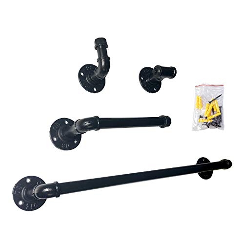 Gotonovo Industrial Pipe Bathroom Hardware Fixture Set 4 Piece Kit Includes Robe Hooks cover