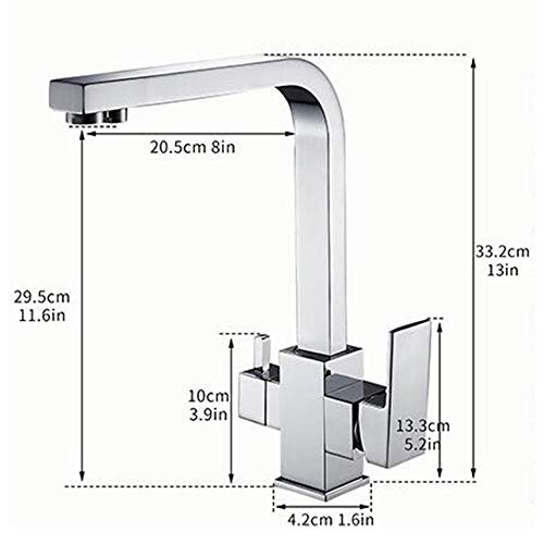 Grifo purificador de agua para fregadero de cocina de latón giratorio que elimina grifos secundarios 6