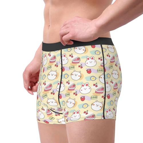 Rabbit and Cat Men's Underwear Boxer Briefs Soft Comfortable Underwear3