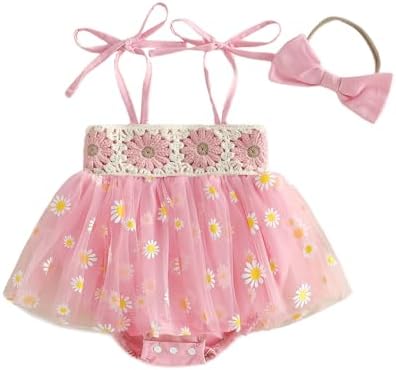 Madjtlqy Newborn Baby Girl Clothes Sleeveless Floral Romper Dress...