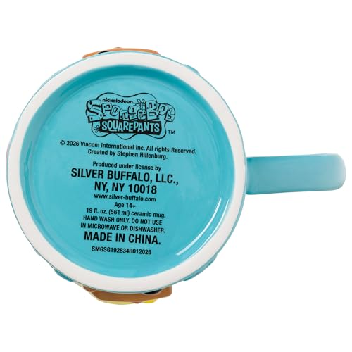 Taza de cerámica 3D SpongeBob 20oz Silver Buffalo miniatura 6