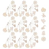 BESPORTBLE 60 Pièces Décorations d'halloween en Bois Brut – Formes Citrouilles Fantômes Personnages Magiques – Kit Bricolage DIY pour Garçon et Filles Fournitures Créatives Manuelles