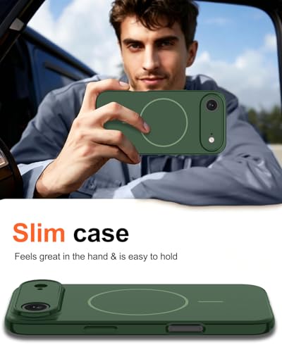 Image of Magnetic for iPhone Air Case,Shockproof Matte Cover,Dark Green | with Screen Protector,Compatible with MagSafe,Military Grade Drop Protection,Full Camera Protection,Non-Slip Design Case