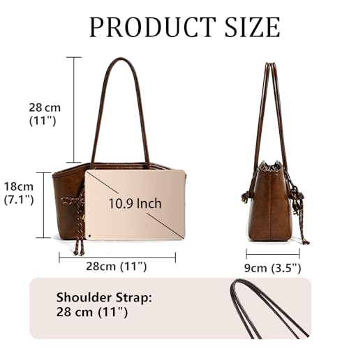 Bolso Hobo de Cuero Retro para Mujer Primavera miniatura 6
